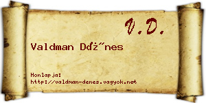 Valdman Dénes névjegykártya